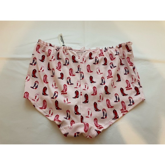 Victoria Secrets Size M Cowboy Boot Print Cotton Babydoll Panties Cute Tie NWT - Picture 4 of 6